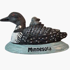Minnesota Loon Mother Baby Loonlet Magnet Figurine Mothers Day Cabin Cottage